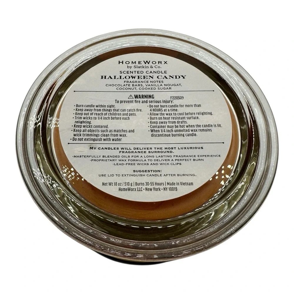 Homeworx by Slatkin & Co Halloween Candy Candle‎ 4 Wick 18 oz Glass Jar